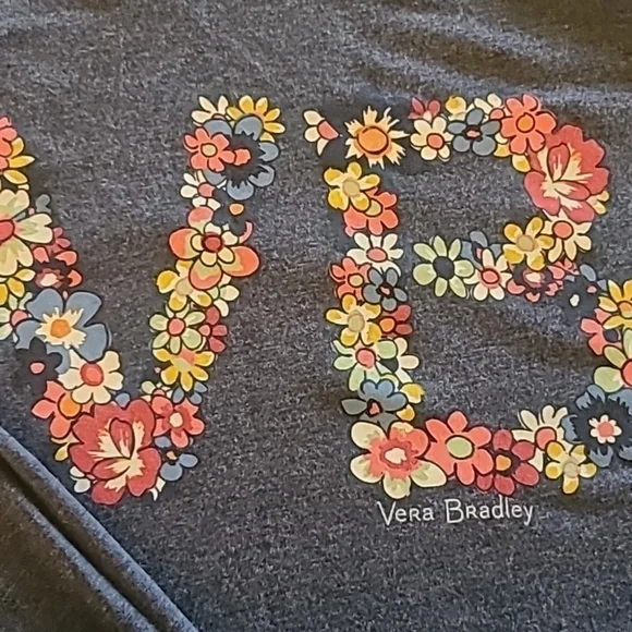 Vera Bradley LS. Prairie floral on Navy Heather size women's 2XL. (#1118)) - Picture 12 of 13